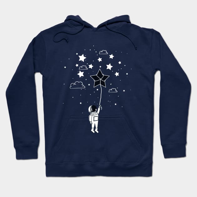 Astronaut draw with star Hoodie by Alg0rany